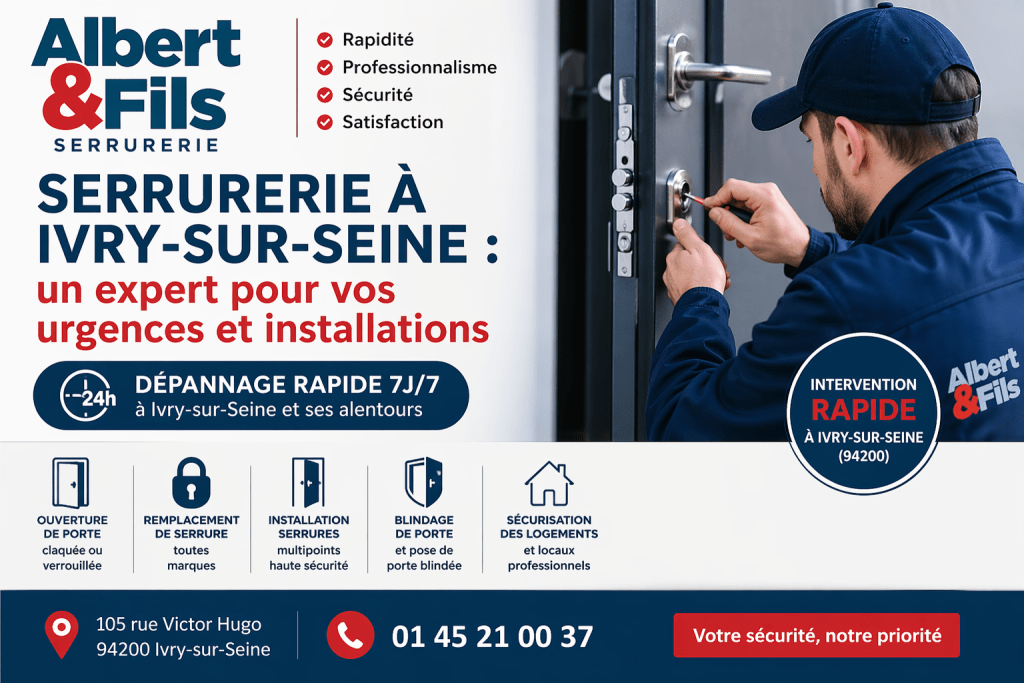 Serrurerie à Ivry-sur-Seine (94200), Albert et Fils serrurier pour dépannage urgent, ouverture de porte et installation de serrures