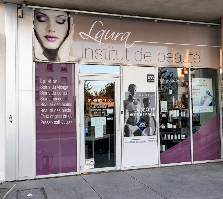 Façade moderne de Laura Institut de Beauté à Vitry-sur-Seine spécialisée en soins esthétiques et minceur
