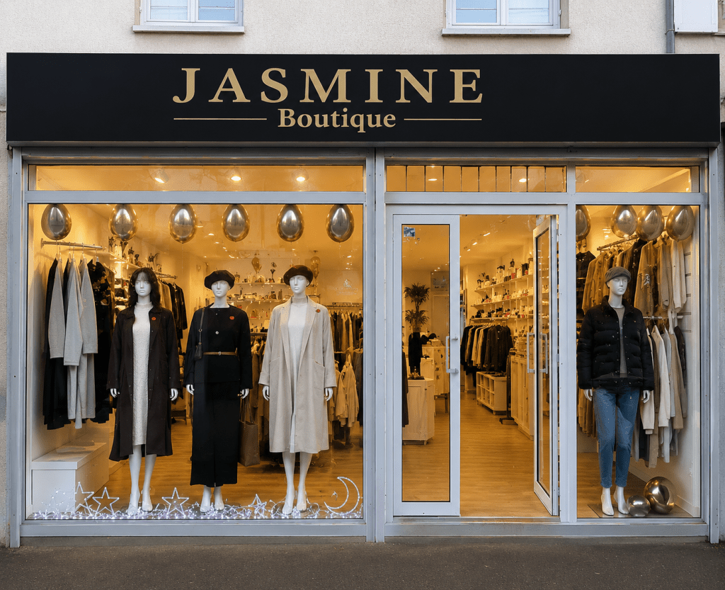 Vue de face de JASMINE Boutique à Vitry-sur-Seine, magasin de vêtements pour femmes et prêt-à-porter féminin dans le Val-de-Marne