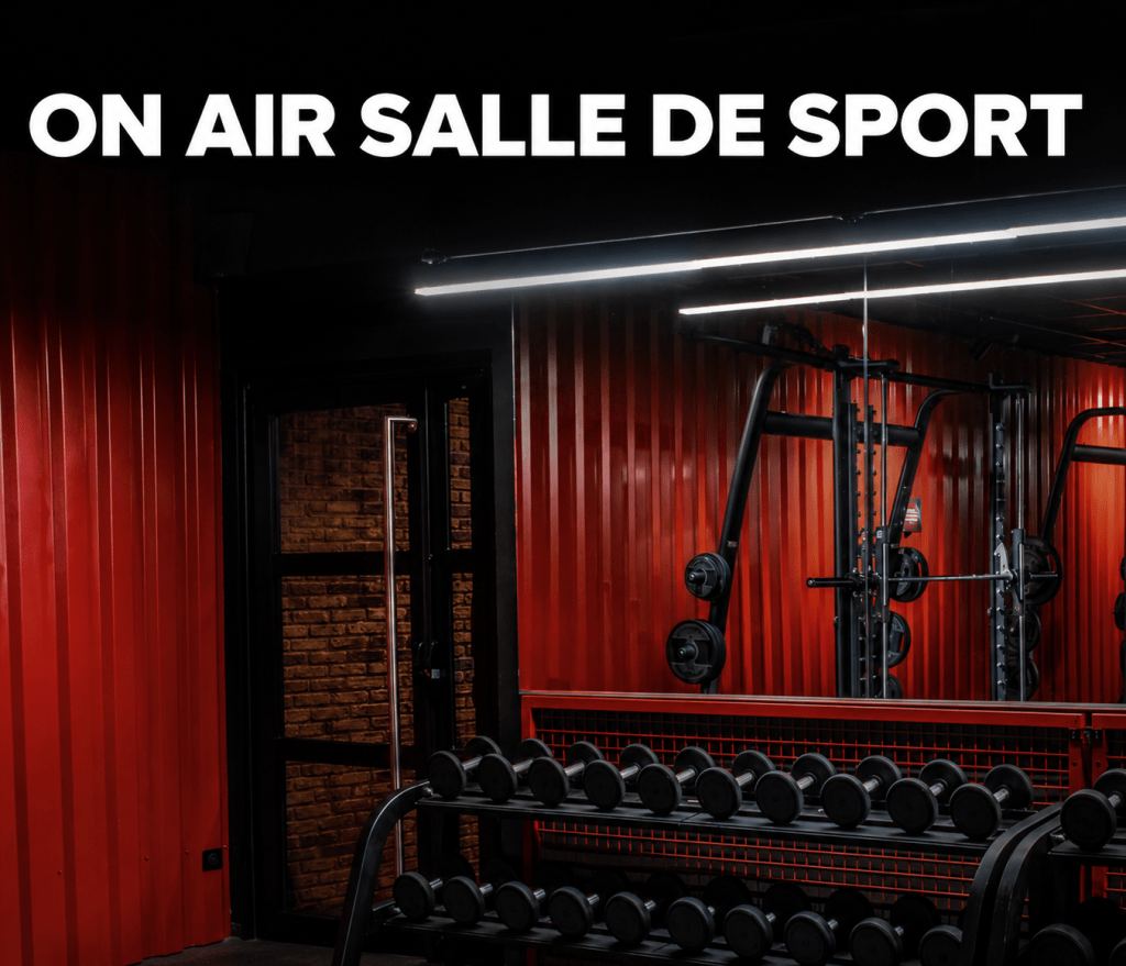 Salle de musculation moderne ON AIR à Ivry-sur-Seine avec équipements fitness et haltères professionnels