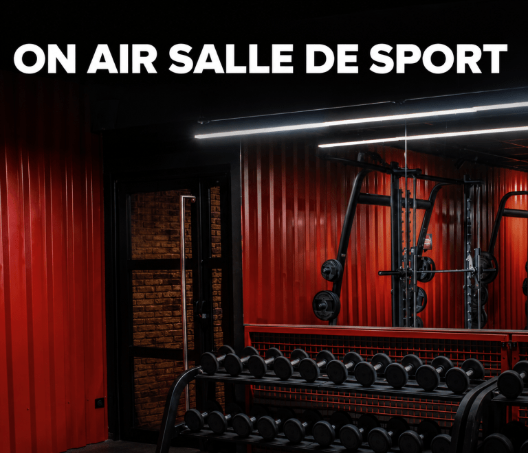 Salle de musculation moderne ON AIR à Ivry-sur-Seine avec équipements fitness et haltères professionnels