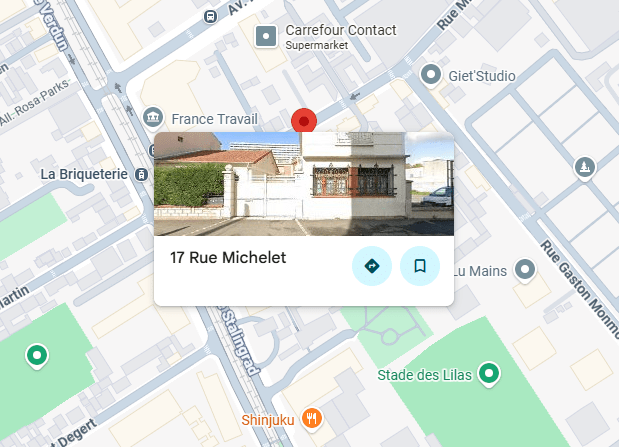 carte maappy 17 rue Michelet Ivry