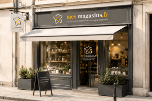 Boutique de proximité aux couleurs de Mes Magasins dans un centre-ville dynamique