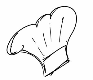 Illustration d'une toque de chef cuisinier symbolisant la gastronomie et le savoir-faire culinaire de l'Auberge des Saints Pères.