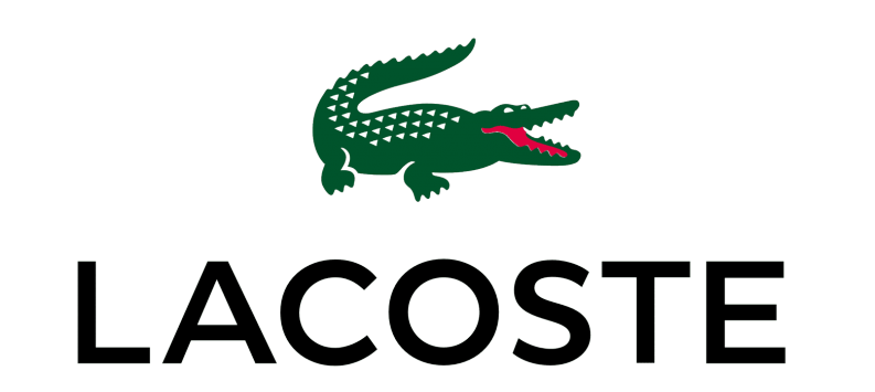 Logo de la marque Lacoste à l'occasion de l'ouverture de sa nouvelle boutique au centre commercial Neyrpic à Saint-Martin-d'Hères, près de Grenoble.