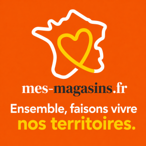 Logo MES MAGASINS - Ensemble, faisons vivre nos territoires, plateforme territoriale dédiée aux commerces de proximité, artisans et acteurs locaux.