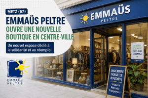 Emmaüs Peltre ouvre une nouvelle boutique en centre-ville de Metz, un espace dédié à la solidarité, au réemploi et à l'économie circulaire.