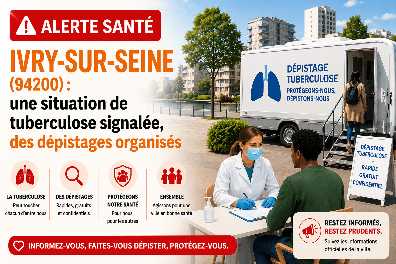 Alerte santé à Ivry-sur-Seine avec organisation de dépistages de la tuberculose