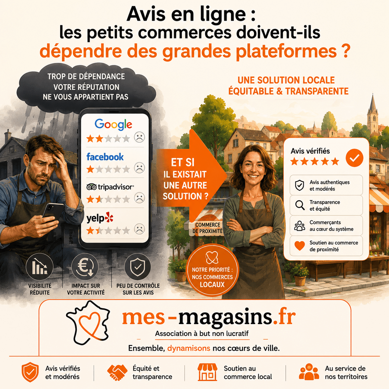 Avis en ligne et solution locale pour les commerces de proximité avec Mes Magasins