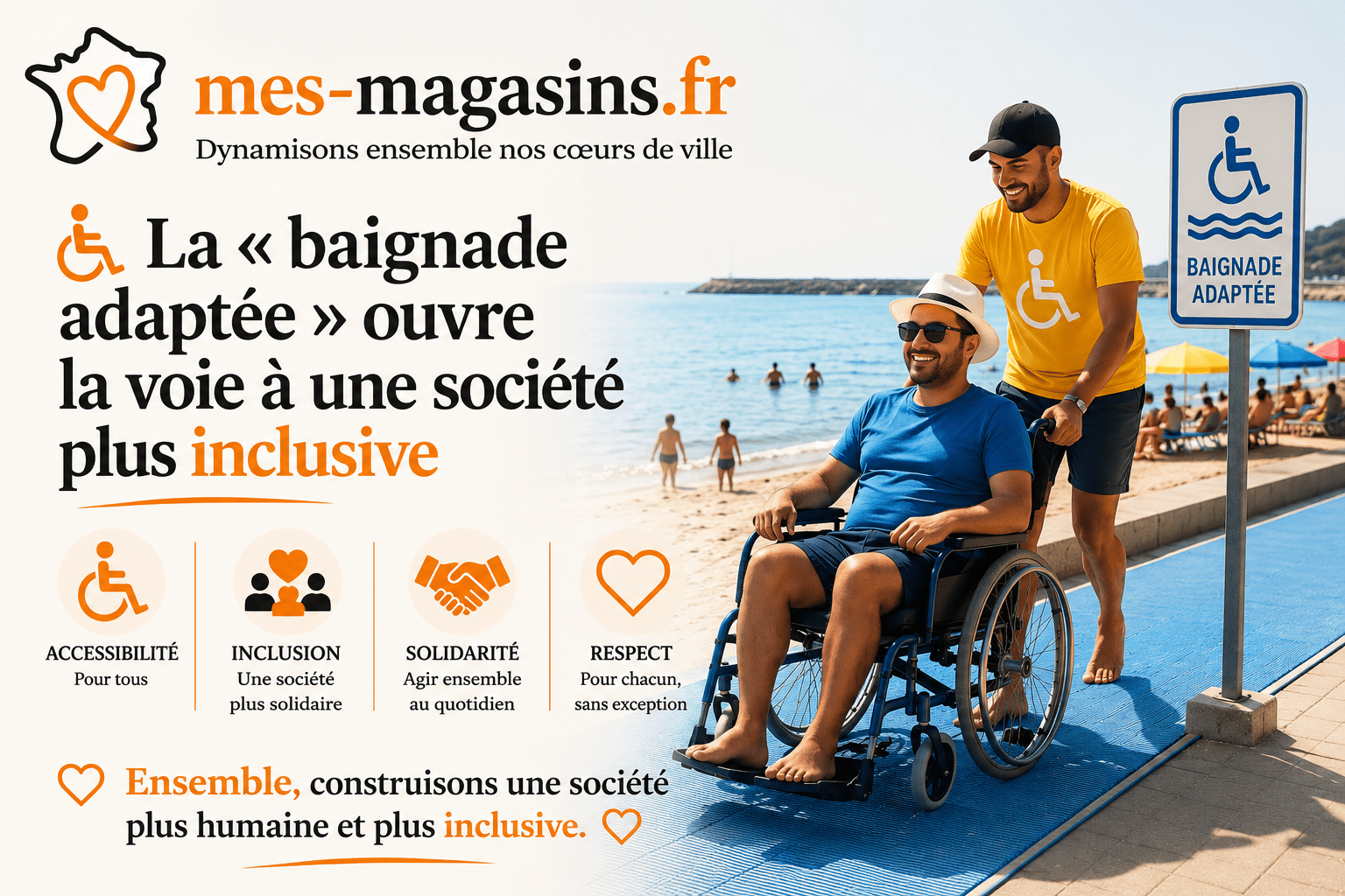 Baignade adaptée favorisant l’accessibilité et l’inclusion des personnes en situation de handicap