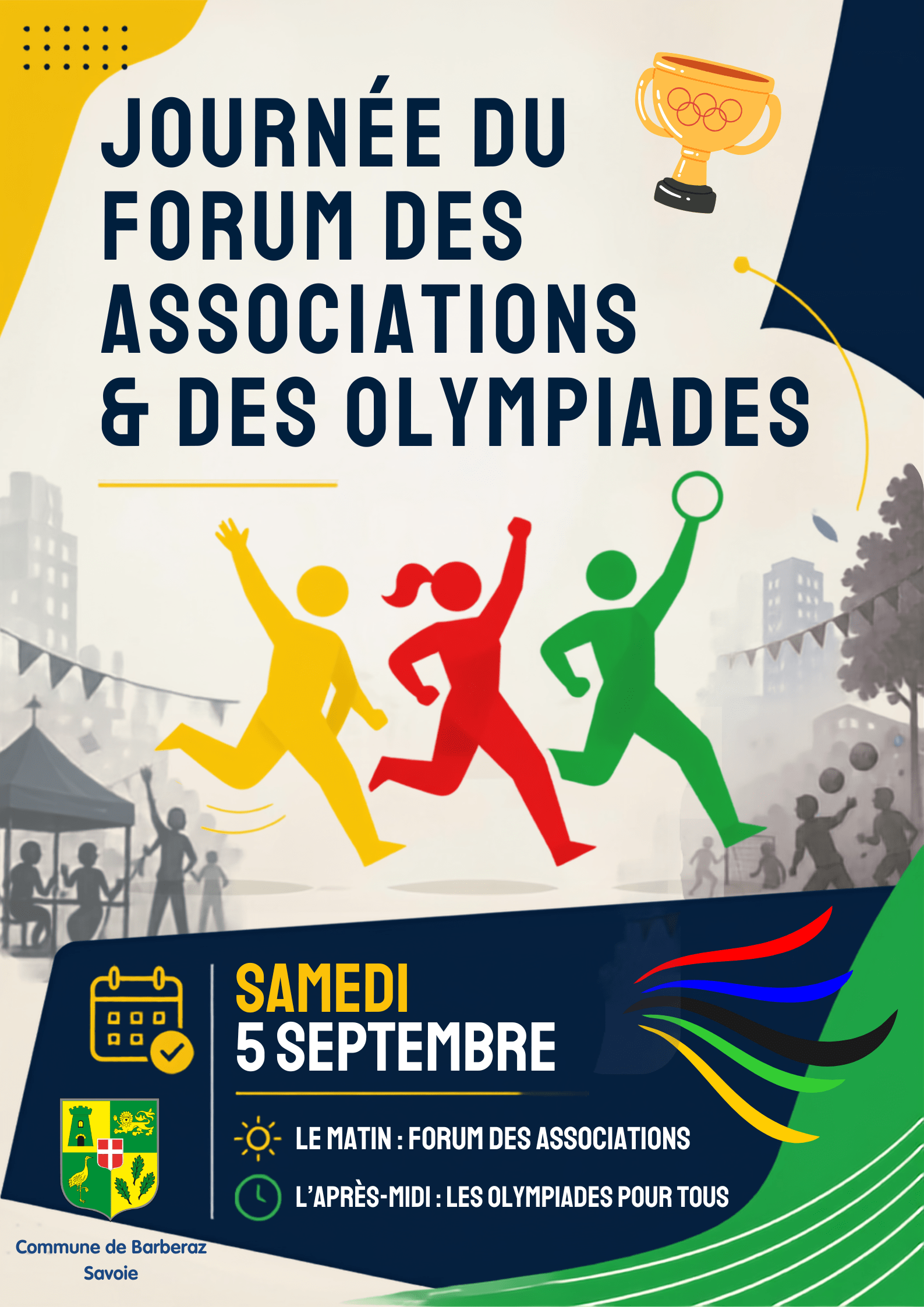 Affiche du Forum des associations et des Olympiades de Barberaz (73000) le samedi 5 septembre 2026