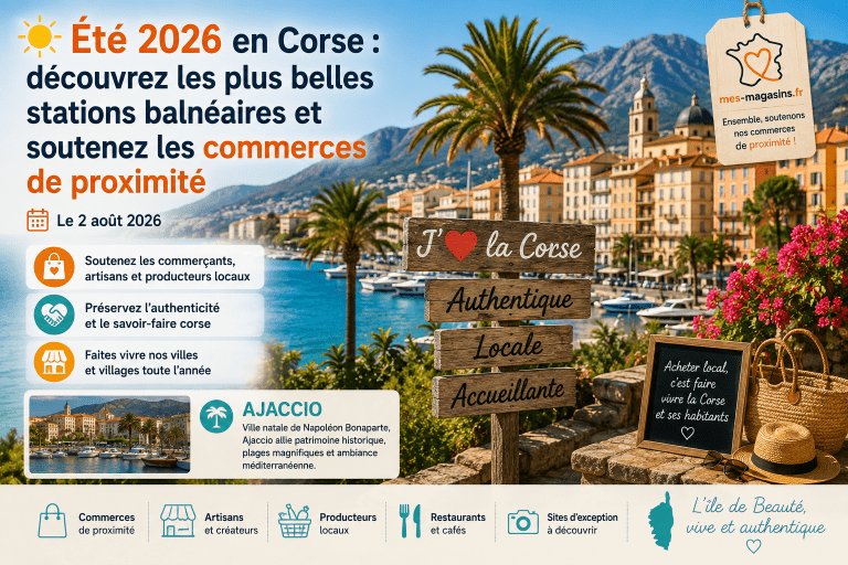 Été 2026 en Corse : stations balnéaires et commerces de proximité