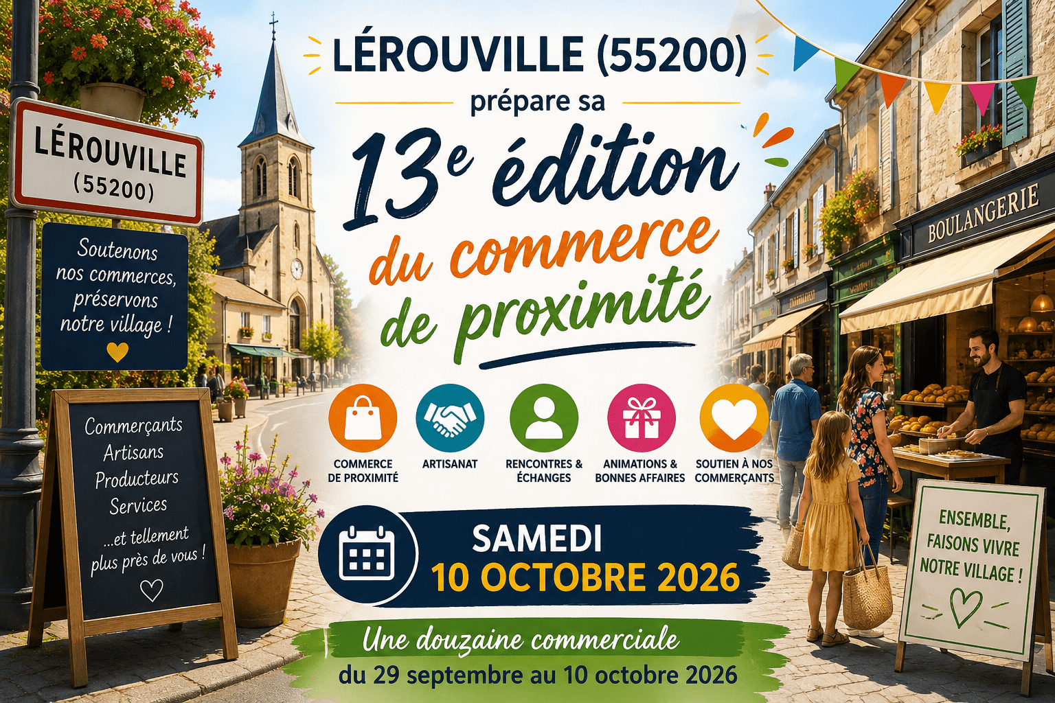 Lérouville (55200) prépare sa 13e édition du commerce de proximité le samedi 10 octobre 2026