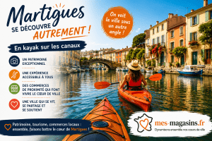 Balade en kayak sur les canaux de Martigues avec les commerces de proximité du centre-ville – Association MES MAGASINS