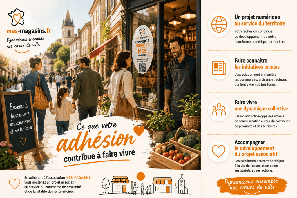 Adhésion à l'association MES MAGASINS pour soutenir le commerce de proximité et les territoires