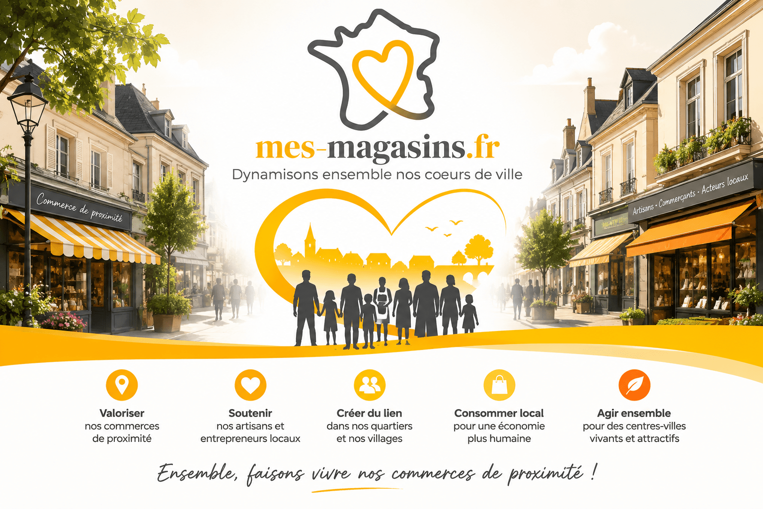 Illustration MES MAGASINS pour dynamiser les commerces de proximité et les centres-villes