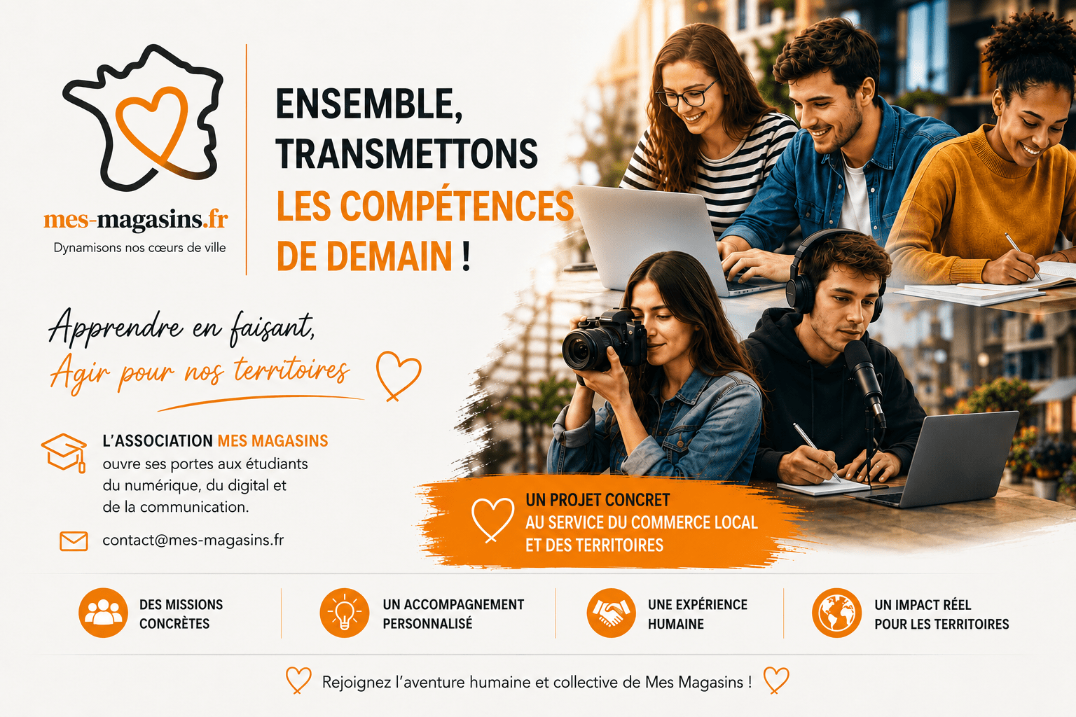 Mes Magasins accompagne les étudiants en numérique, digital, journalisme et communication au service du commerce local