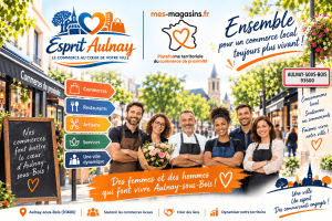 Esprit Aulnay et MES MAGASINS pour soutenir les commerçants d’Aulnay-sous-Bois (93600)