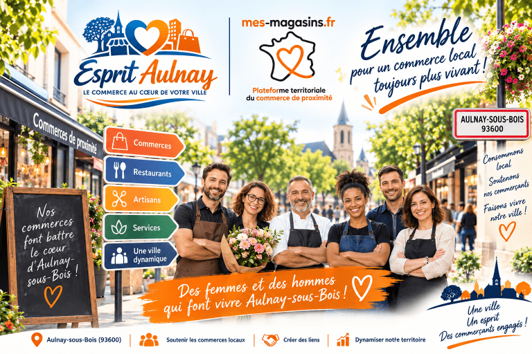 Esprit Aulnay et MES MAGASINS pour soutenir les commerçants d’Aulnay-sous-Bois (93600)
