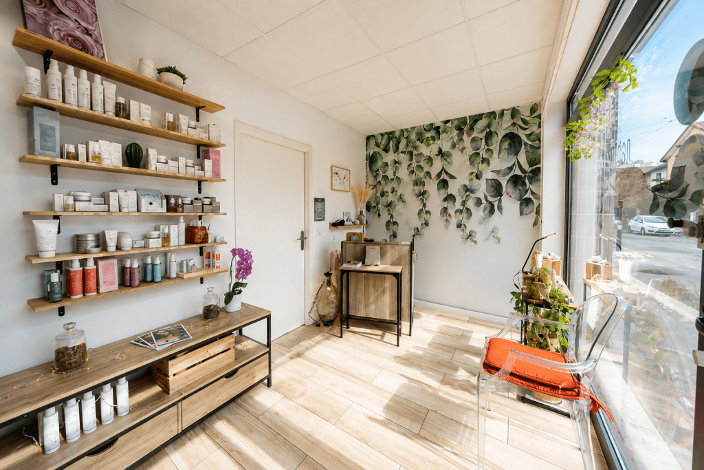 Espace d’accueil de l’institut de beauté Naturellement Mel