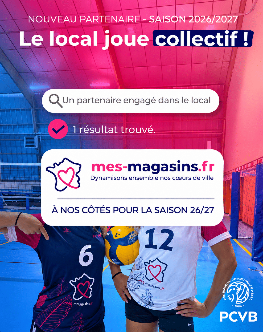 MES MAGASINS sponsor officiel du PCVB pour la saison 2026-2027